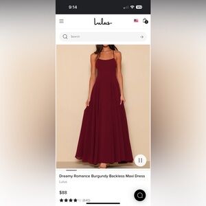 Lulus Burgundy Backless Dress